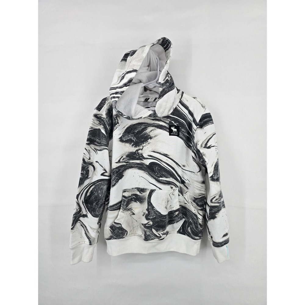 Abercrombie Kids Marble Swirl Pullover Hoodie Black White Size 7/8